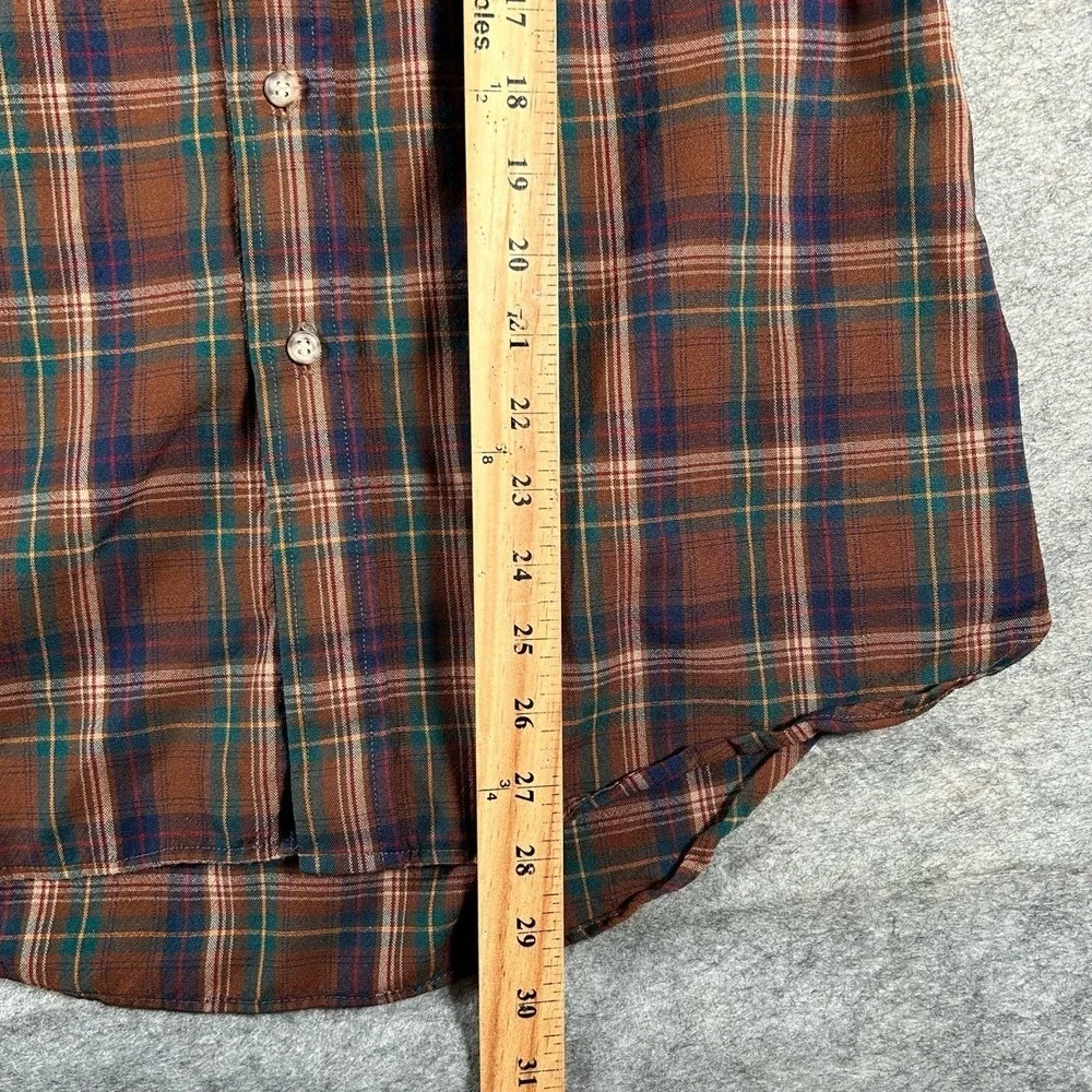Sir Pendleton Plaid Shirt Mens Large Brown Plaid Wool Flannel Classic Outdoor